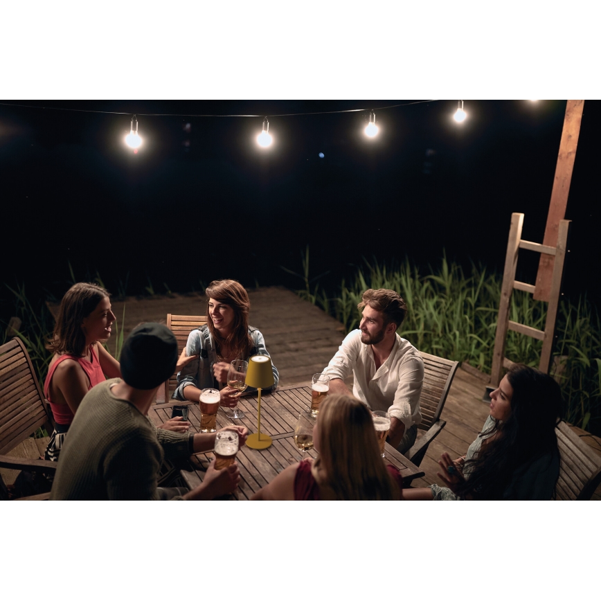 LED Himmennettävä ja ladattava pöytälamppu INITA LED/1,2W/1800 mAh IP54 keltainen