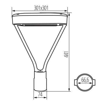 LED-katuvalo PARCOLI LED/30/40/50W/230V 3000/4000/6500K IP66 harmaa