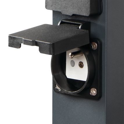 Ulkopistorasiapylväs NASTO 2Z Type E 230V IP44 antrasiitti