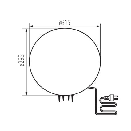 Ulkovalaisin STONO 1xE27/15W/230V Ø 31,5 cm IP65