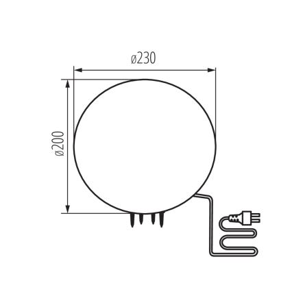 Ulkovalaisin STONO, 1x E27-kanta, 15 W, 230 V, halkaisija 23 cm, IP65