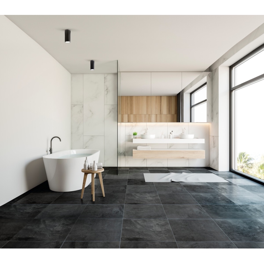 Kylpyhuoneen kohdevalo AQILO 1xE27/20W/230V IP65 musta