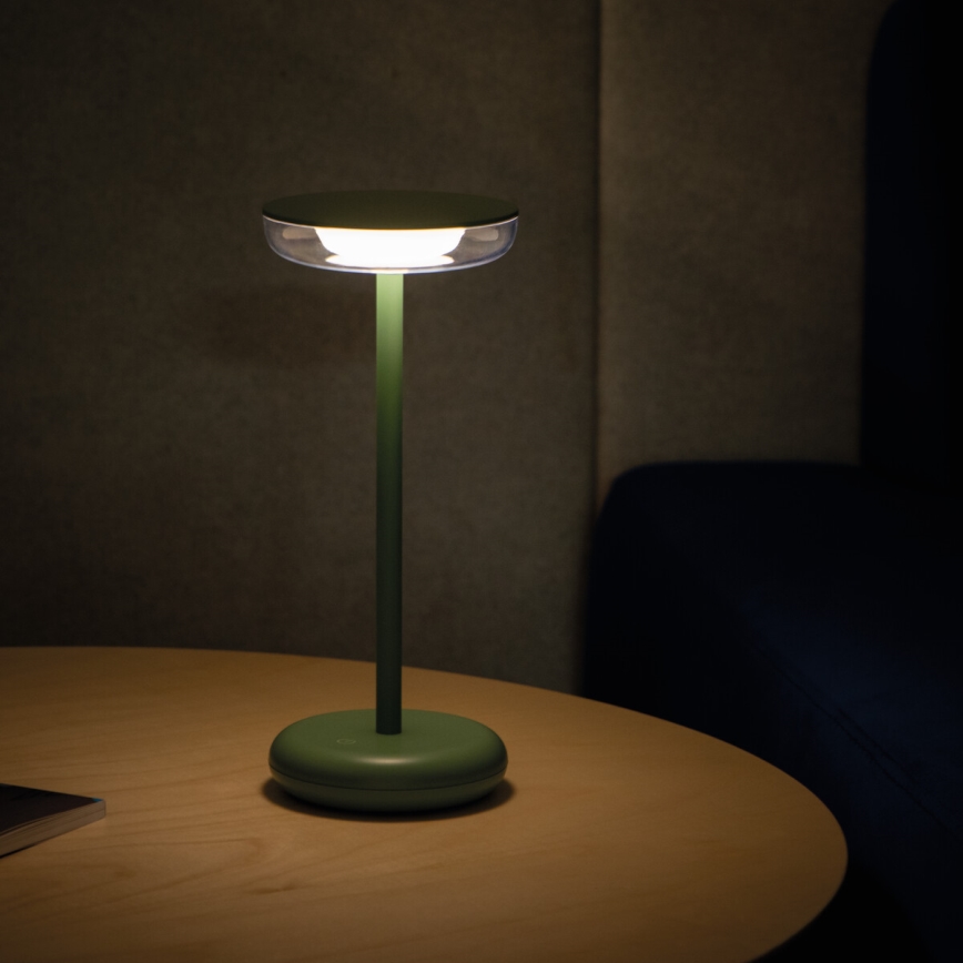 Kanlux 37313- LED Himmennettävä ladattava lamppu FLUXY LED/1,7W/1800 mAh IP44 vihreä