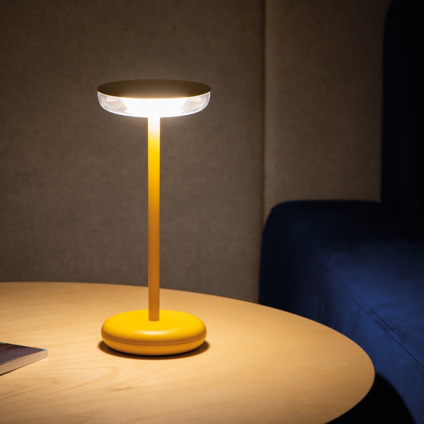 Himmennettävä ladattava LED-lamppu FLUXY LED/1,7W/1800 mAh IP44 keltainen