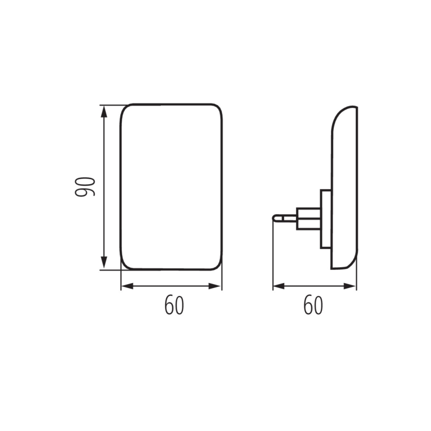 LED-opastevalaisin hämäräkytkimellä pistorasiaan ORISA LED/0,28W/230V valkoinen