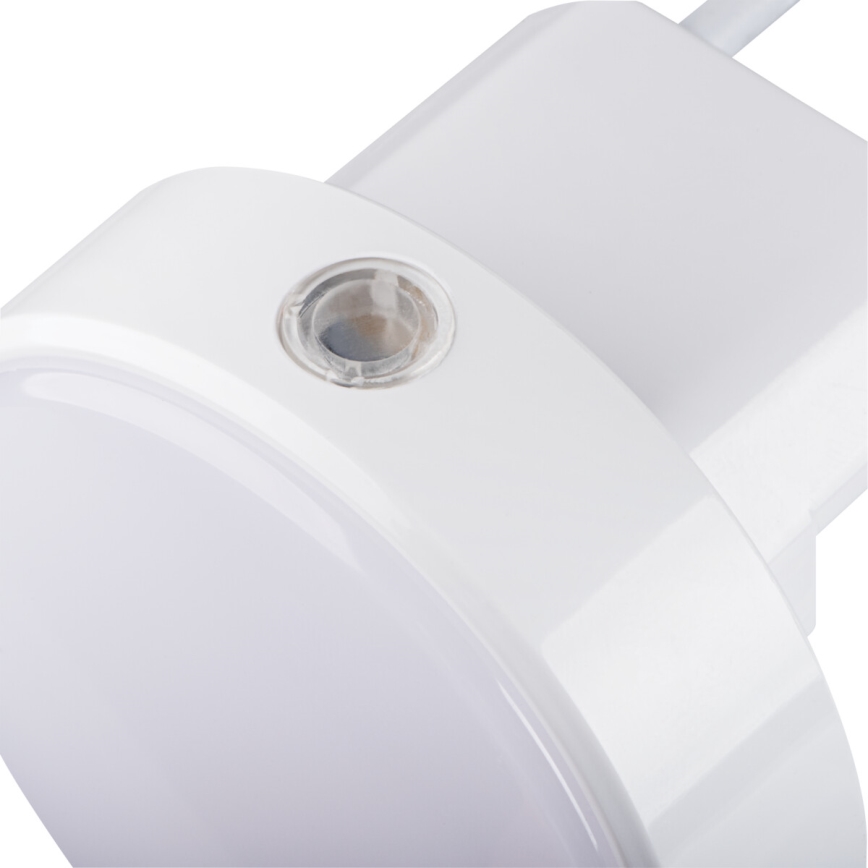 LED-himennettävä opastusvalo hämäräkytkimellä pistorasiaan ULOV LED/0,5W/230V valkoinen