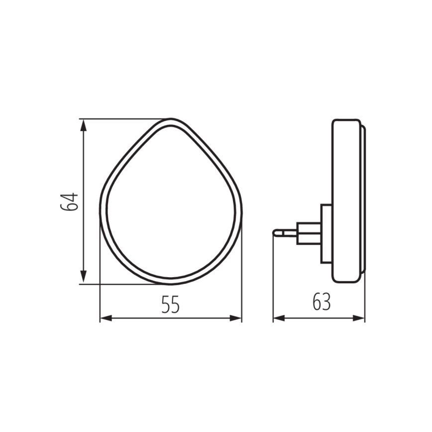 LED-himennettävä opastusvalo hämäräkytkimellä pistorasiaan ULOV LED/0,5W/230V valkoinen