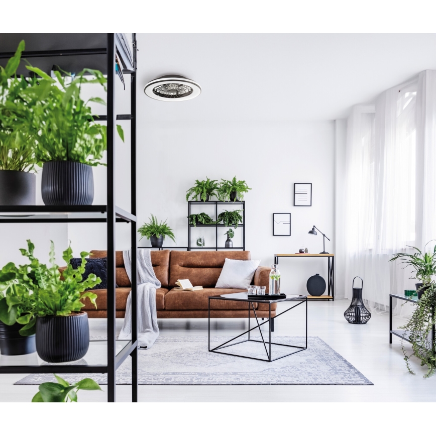 LED himmennettävä kattovalaisin tuulettimella PLAVE LED/48W/230V 3000/4000/6500K + kaukosäädin