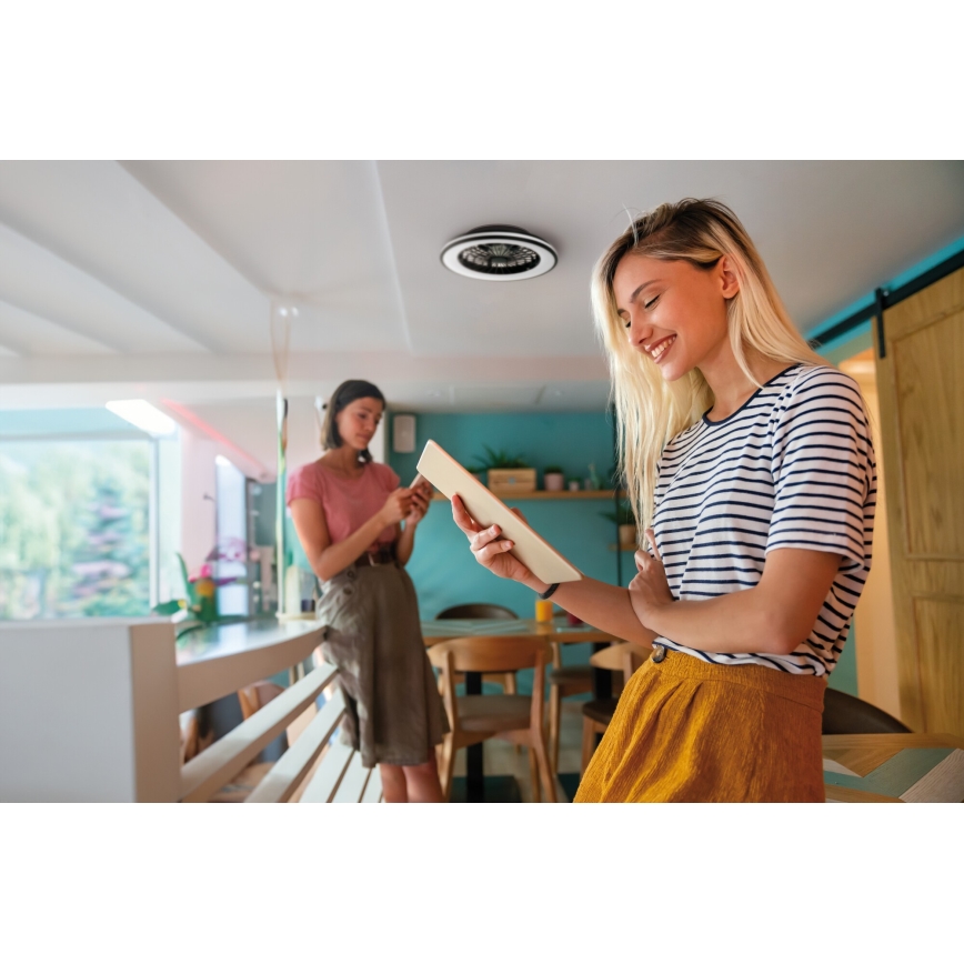 LED himmennettävä kattovalaisin tuulettimella PLAVE LED/48W/230V 3000/4000/6500K + kaukosäädin