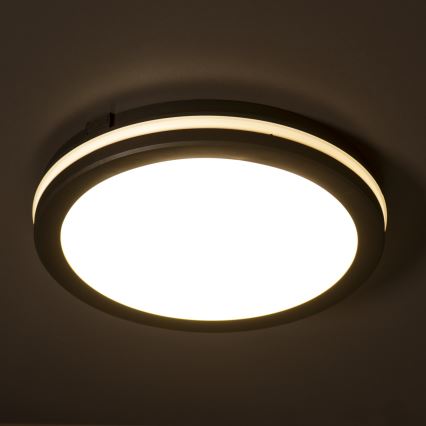 LED-ulkokattovalaisin BENO E LED/12W/230V 3000/4000/6500K halkaisija 20 cm IP65 musta