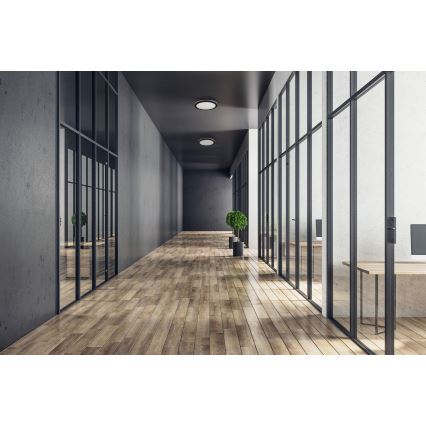 LED-ulkokattovalaisin BENO ECO LED/12W/230V 3000/4000/6500K halkaisija 20 cm IP65 musta