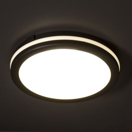 LED-ulkokattovalaisin BENO ECO LED/12W/230V 3000/4000/6500K halkaisija 20 cm IP65 musta