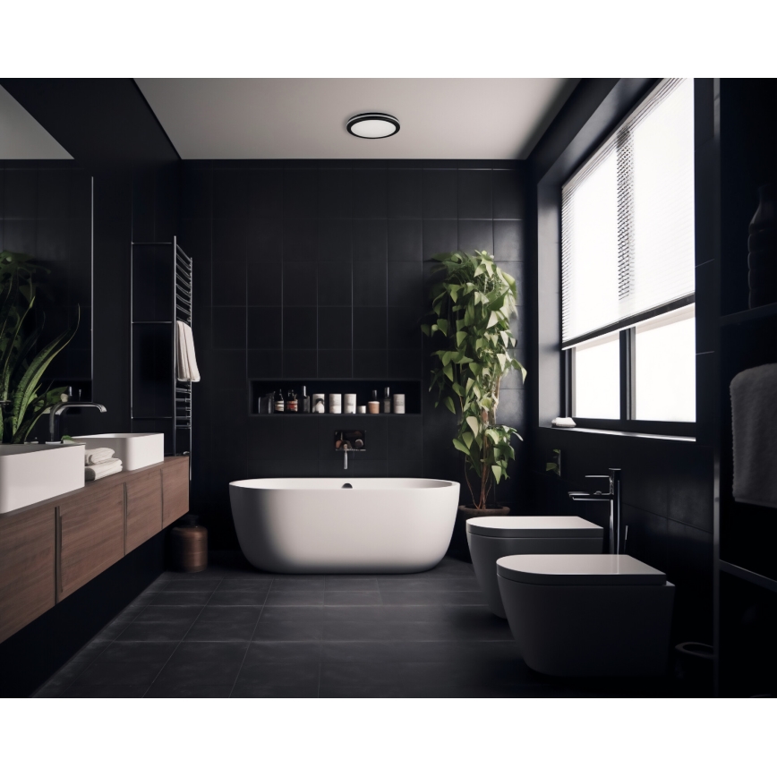 LED-ulkokattovalaisin BENO ECO LED/20W/230V 3000/4000/6500K halkaisija 20 cm IP65 musta