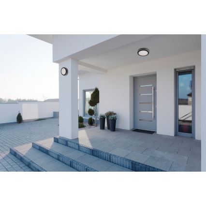 LED-ulkokattovalaisin BENO E LED/30W/230V 3000/4000/6500K halkaisija 30 cm IP65 musta