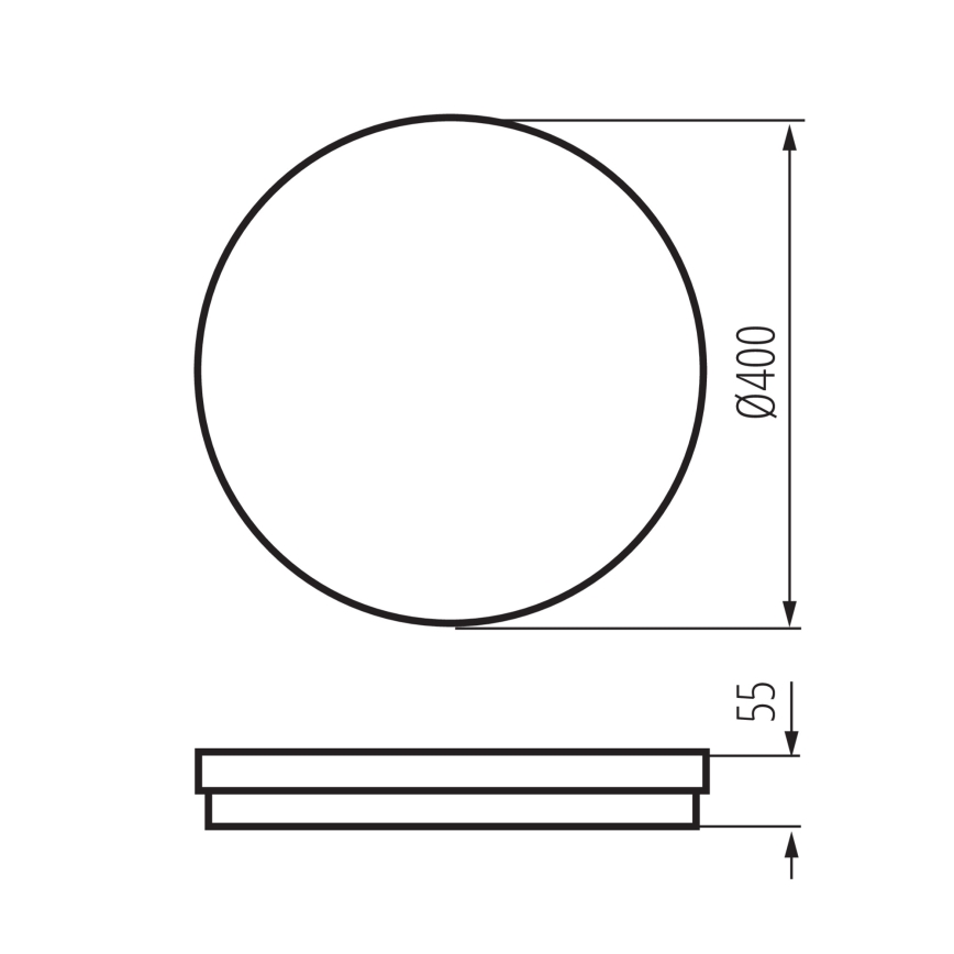 LED-ulkokattovalaisin BENO E LED/40W/230V 3000/4000/6500K halkaisija 40 cm IP65 musta