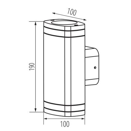 Ulkoseinävalaisin ZEVI 2xGU10/10W/230V IP54 musta