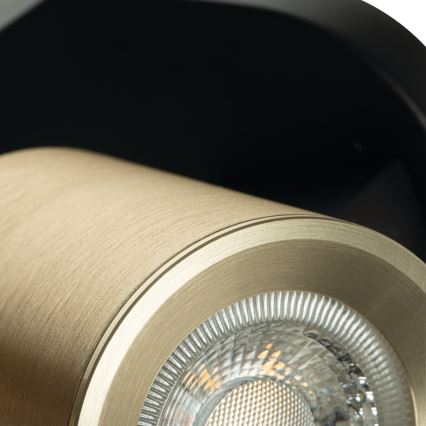Seinäkohdevalo LAURIN 1xGU10/10W/230V messinki/musta