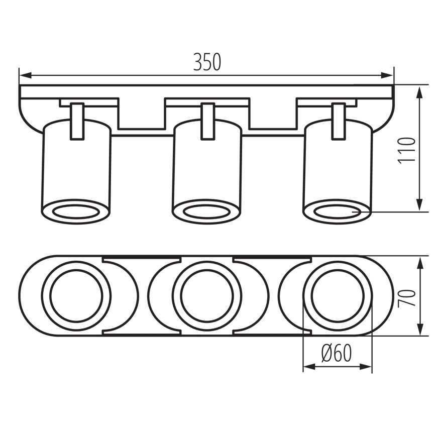 Kohdevalo LAURIN 3xGU10/10W/230V messinki/valkoinen
