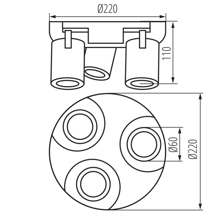 Kohdevalo LAURIN 3xGU10/10W/230V messinki/valkoinen
