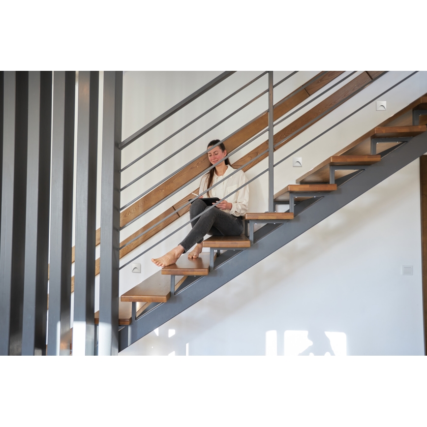 LED-porrasvalaisin EXIN LED/2,5W/230V 3000K IP65 valkoinen neliömäinen