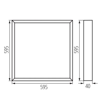 LED pinta-asennettava paneeli BLINGO UAIO LED/40W/230V 3000/4000/6500K 60x60 cm Ra 90 UGR19