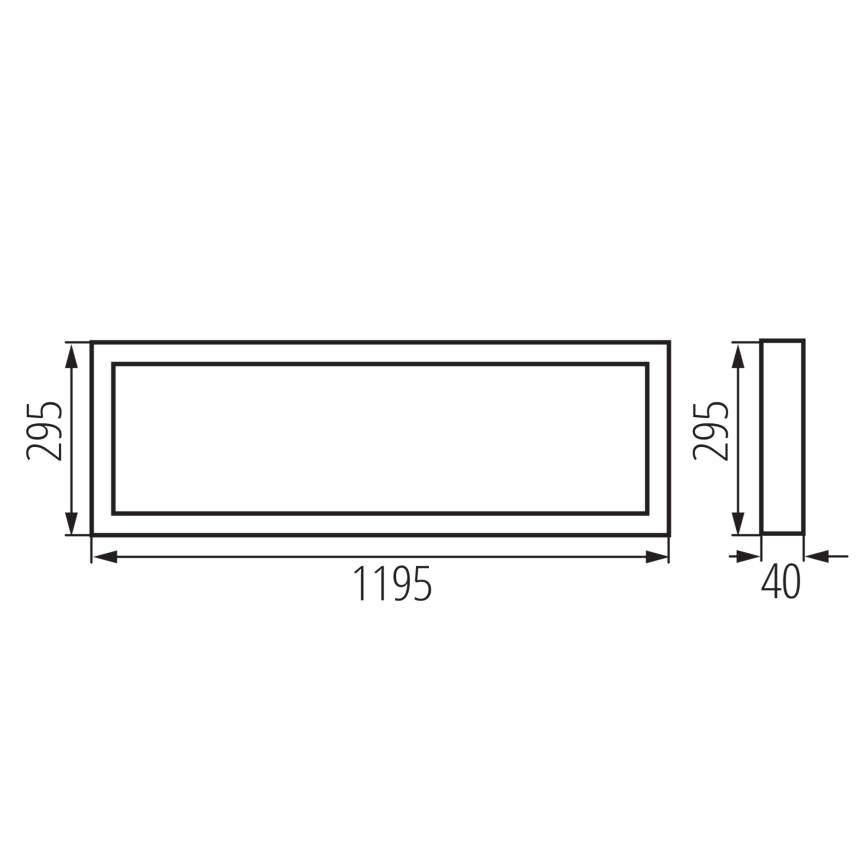 Pintakiinnitteinen LED-paneeli BLINGO UAIO LED/40W/230V 3000/4000/6500K 120x30 cm CRI 90 UGR19