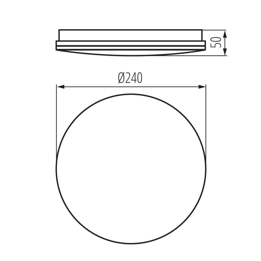 LED-kylpyhuoneen kattovalaisin ENELO LED 10 W 230 V, halkaisija 24 cm, IP44
