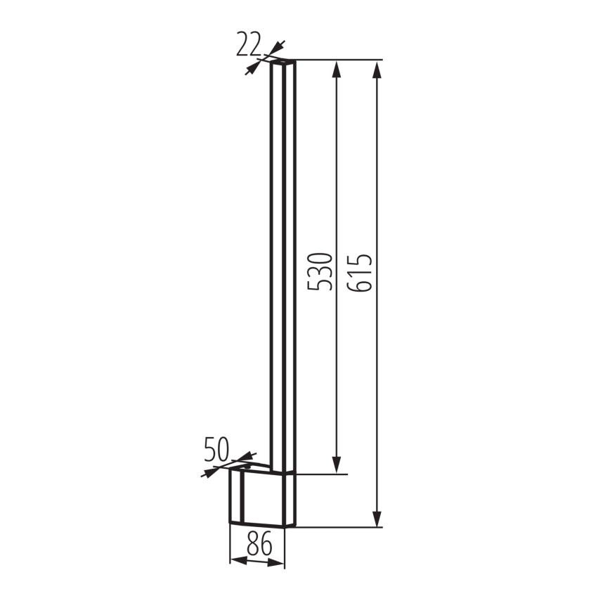 LED-ulkoseinävalaisin YALTE LED/9W/230V 3000/4000/6500K 61,5 cm IP54 musta