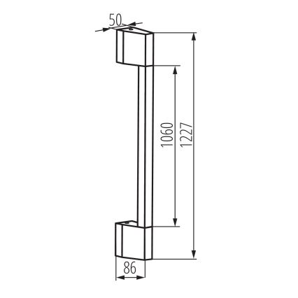 LED-ulkoseinävalaisin YALTE LED/12W/230V 3000/4000/6500K 123 cm IP54 musta