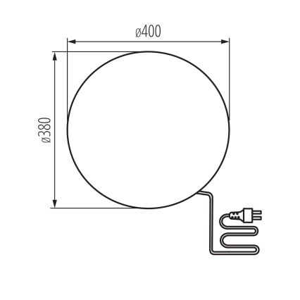 Ulkovalaisin STONO 1xE27/20W/230V, Ø 40 cm, IP65, valkoinen