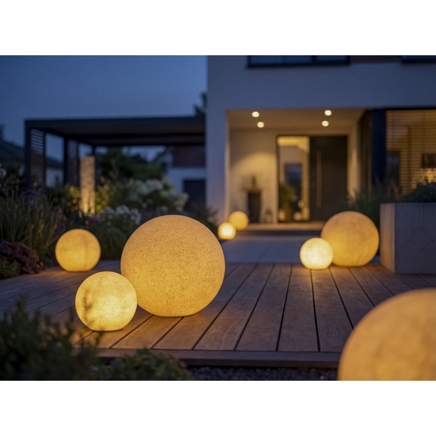Ulkovalaisin STONO 1xE27/20W/230V Ø 30 cm IP65 beige