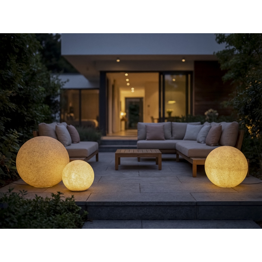 Ulkovalaisin STONO 1xE27/20W/230V Ø 30 cm IP65 beige