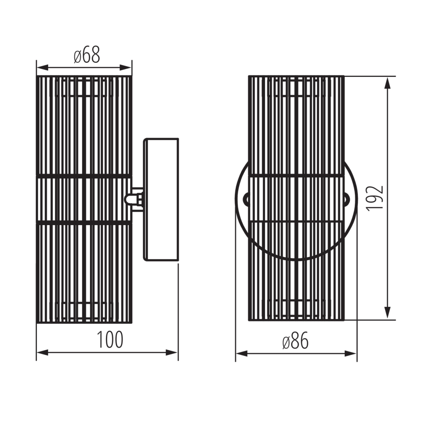 Ulkoseinäspotti RADILO 2xGU10/11W/230V IP44 musta