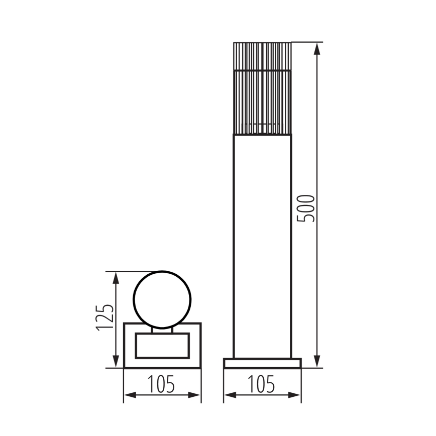 Ulkovalaisin RADILO 1xGU10/11W/230V 50 cm IP44 musta