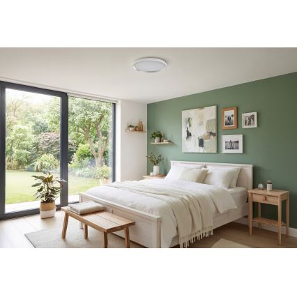 LED Himennettävä kattovalaisin LIXAN LED/65W/230V 3000-6500K halkaisija 48,6 cm valkoinen/hopea + kaukosäädin