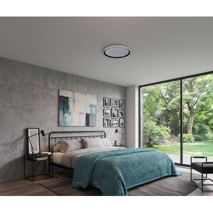 Himmennettävä LED-kattovalaisin LIXAN LED/65W/230V 3000-6500K Ø 48,6 cm valkoinen/musta + kaukosäädin