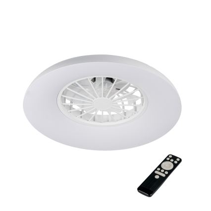 LED RGBW himmennettävä kattovalaisin tuulettimella PLAVE PAN LED/24W/230V 3000-6500K halkaisija 48,5 cm valkoinen + kaukosäädin