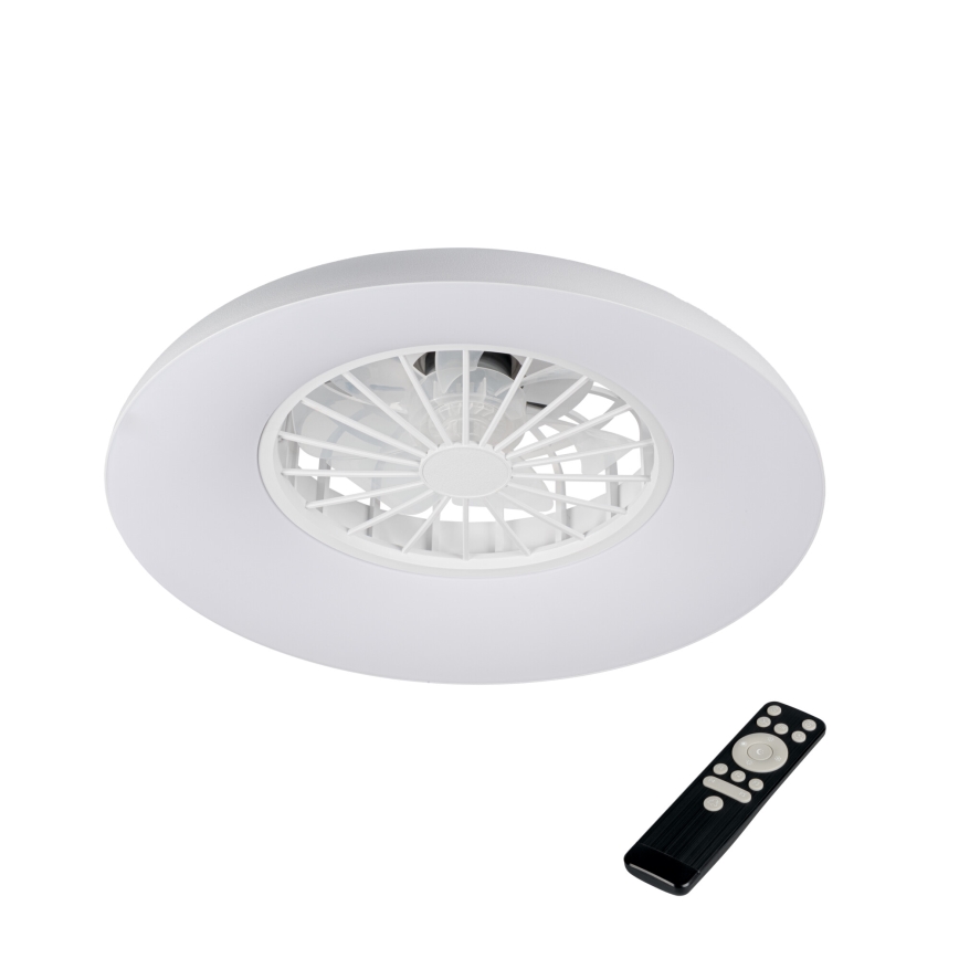 LED RGBW himmennettävä kattovalaisin tuulettimella PLAVE PAN LED/24W/230V 3000-6500K halkaisija 48,5 cm valkoinen + kaukosäädin