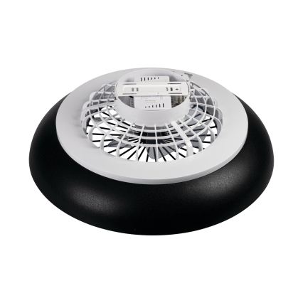 LED RGBW himmennettävä kattovalaisin tuulettimella PLAVE PAN LED/48W/230V 3000-6500K pr. 60 cm, musta + kaukosäädin