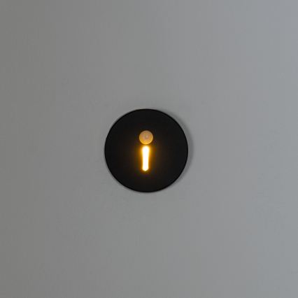 LED porrasvalaisin liiketunnistimella ja hämäräkytkimellä MAGNIK LED/1,7W/230V 2700/3300/3900/4600/5700K musta pyöreä