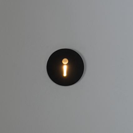 LED porrasvalaisin liiketunnistimella ja hämäräkytkimellä MAGNIK LED/1,7W/230V 2700/3300/3900/4600/5700K musta pyöreä