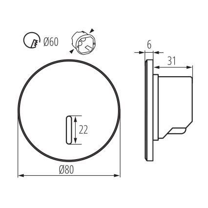 LED-portaiden valaisin MAGNIK LED/1,7W/230V 2700/3300/3900/4600/5700K musta pyöreä