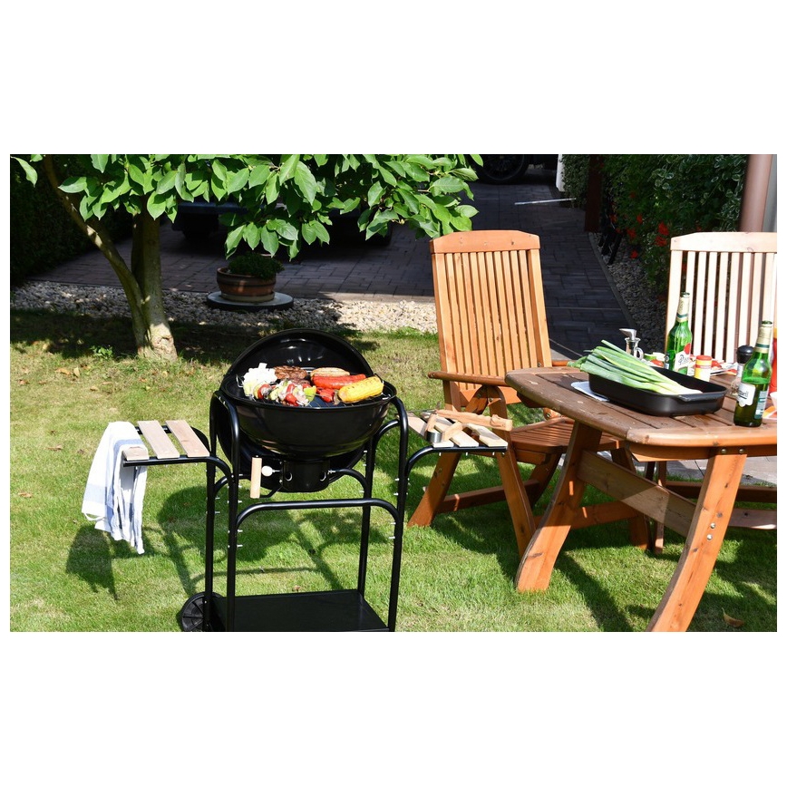 Kannettava hiiligrilli musta/puinen