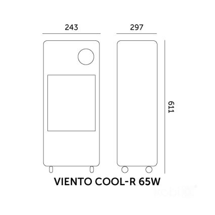 Kannettava ilmanjäähdytin VIENTO COOL-R 65W/230V musta + kaukosäädin