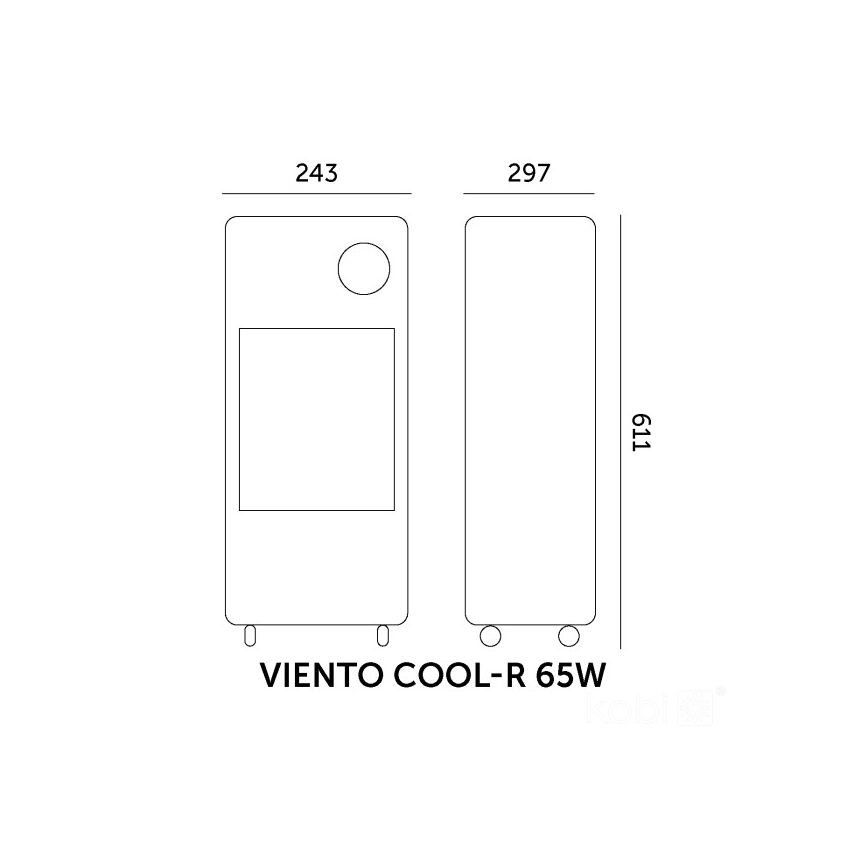 Kannettava ilmanjäähdytin VIENTO COOL-R 65W/230V musta + kaukosäädin