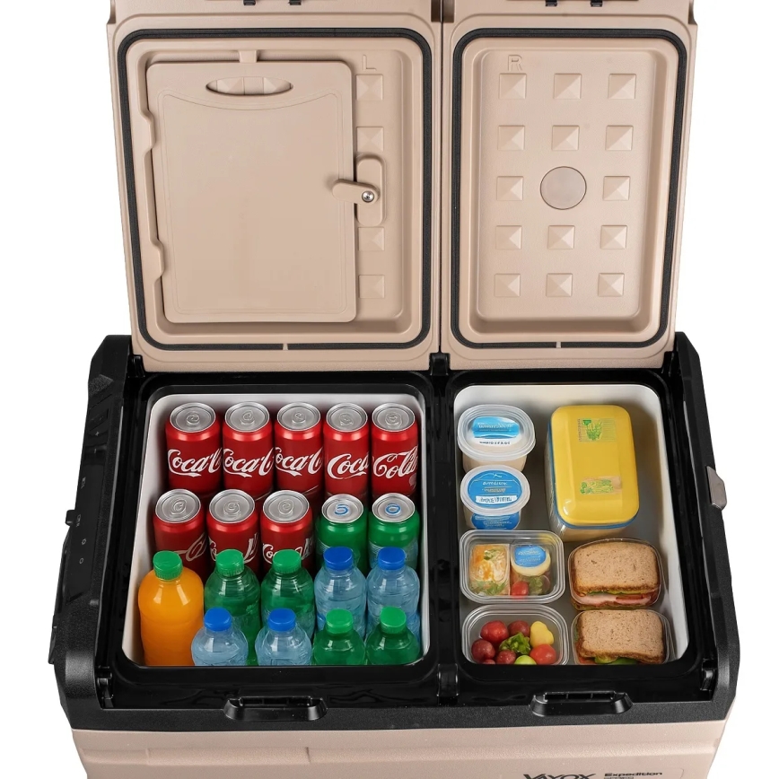 kannettava jääkaappi autoon LCD-näytöllä 39 l 230V/12V/24V ruskea