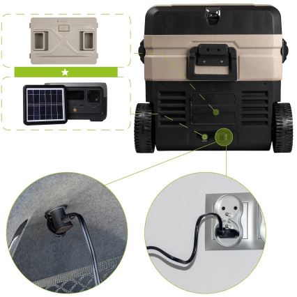 kannettava jääkaappi autoon LCD-näytöllä 39 l 230V/12V/24V ruskea