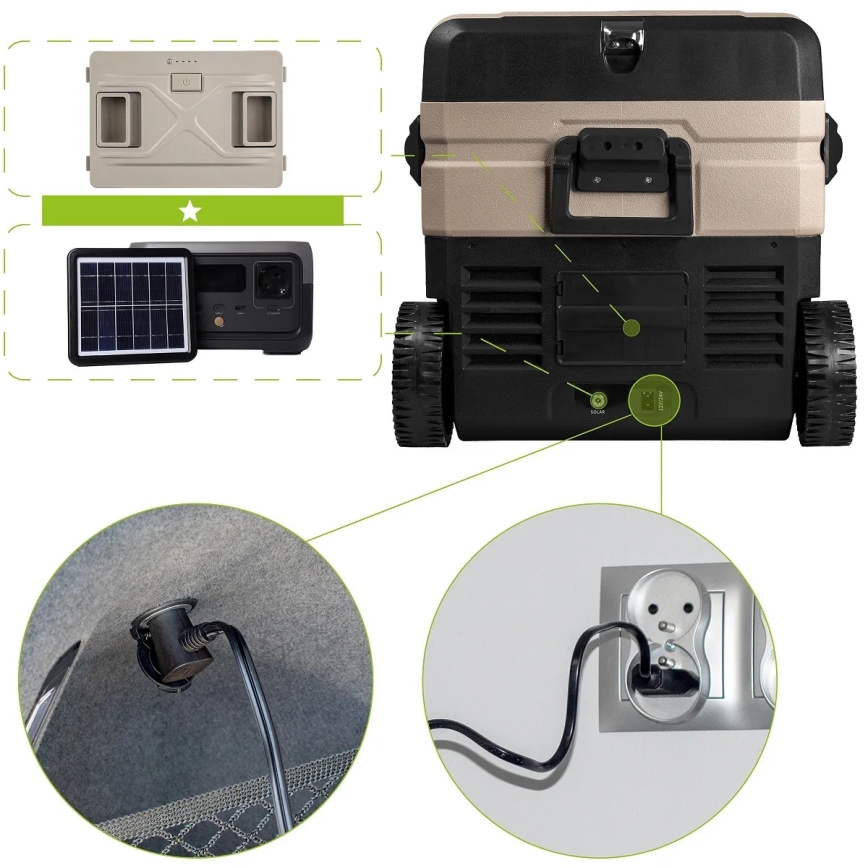 kannettava jääkaappi autoon LCD-näytöllä 39 l 230V/12V/24V ruskea