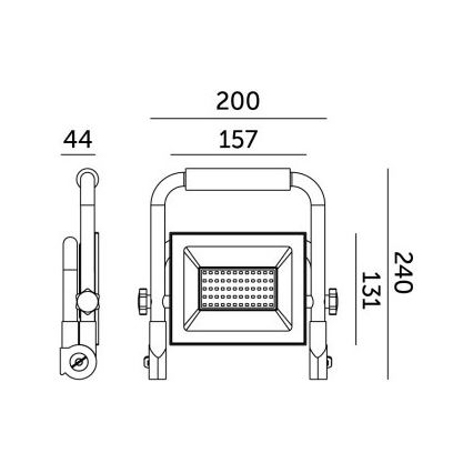 Kannettava LED-valonheitin TIGRA LED/50W/4000K IP54 musta/keltainen
