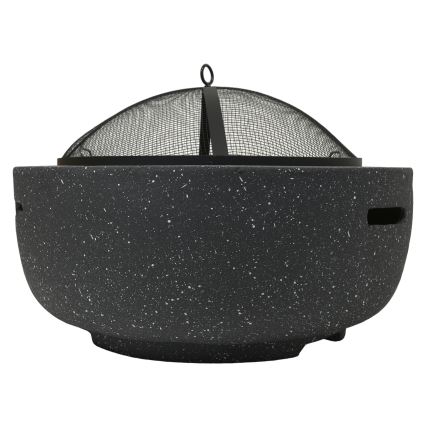 Kannettava puinen nuotio arinalla antrasiitti